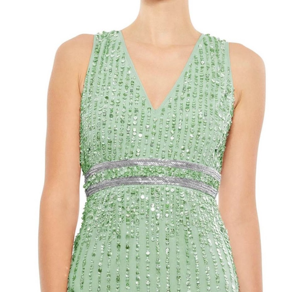 Mac Duggal Mint Green Sequin Gown